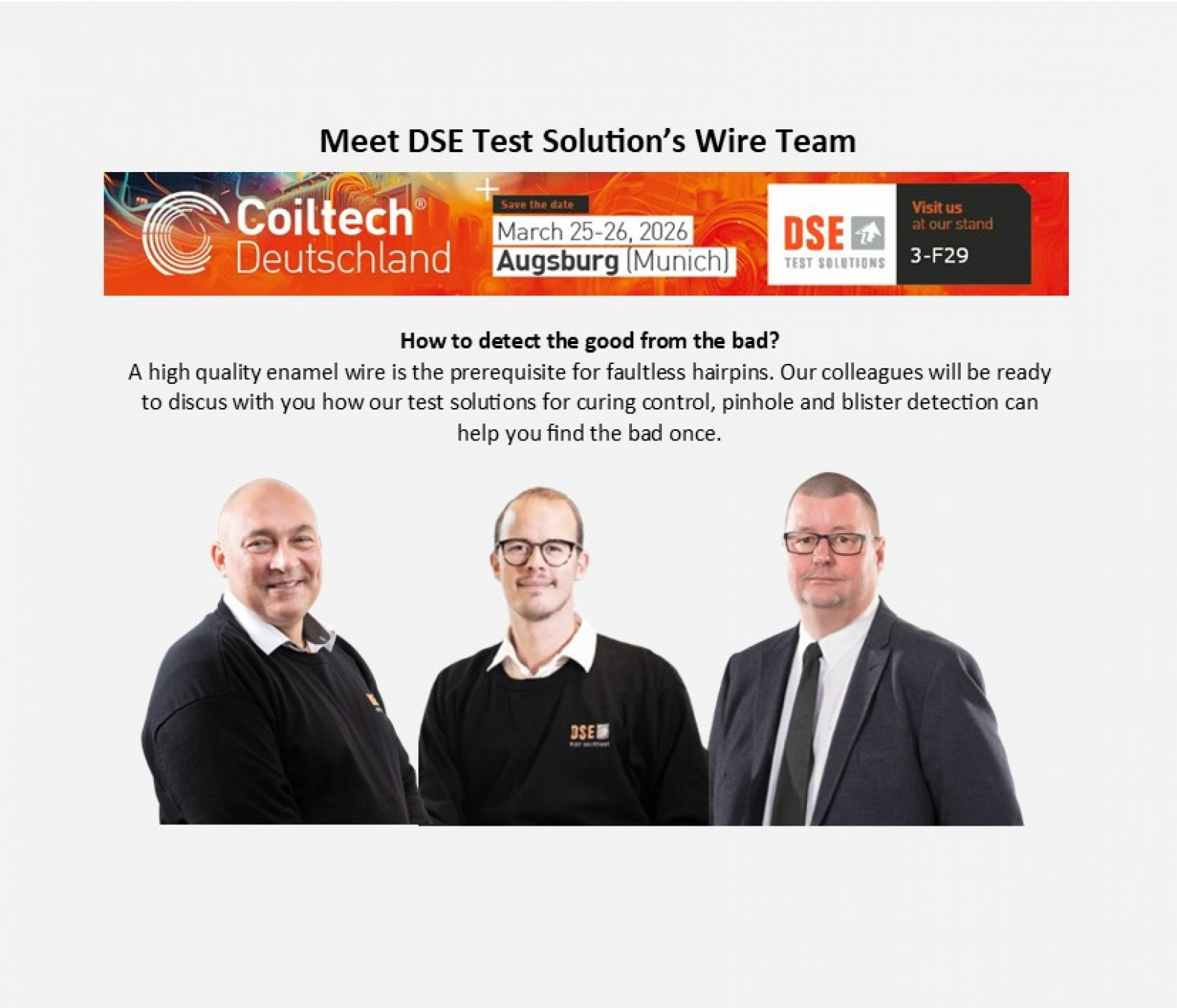 DSE' wire team at the exhibition Coiltech Augsburg